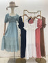 Summer Puff Sleeves Layer Ruffle Neckline Sundresses